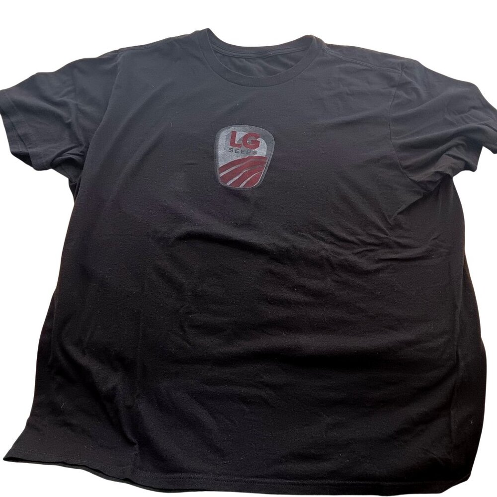 2XL T-shirt Farm Swag LG Seeds Black Logo Crew Neck Cotton Mens Farmer Boy